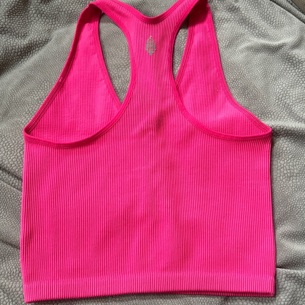 Free people Vibrant Pink Ribbed Tank Top